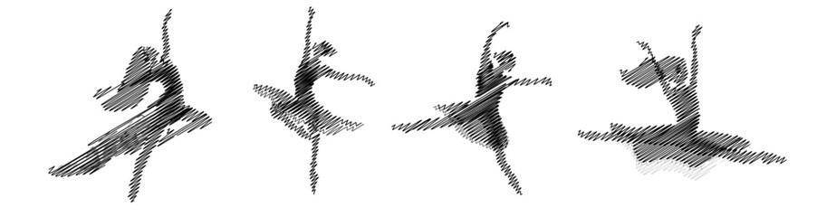 dance silhouette scribble
