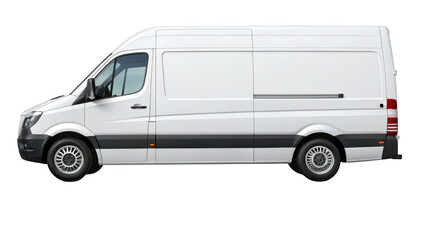 White cargo van isolated on transparent background