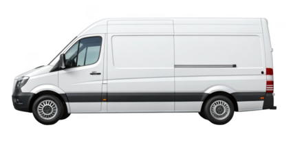White cargo van isolated on transparent background