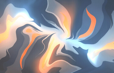 An abstract digital artwork featuring flowing waves of purple and violet light. The smooth gradient and luminous swirls 