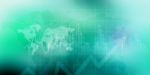 2d illustration Stock market online business concept. business Graph 