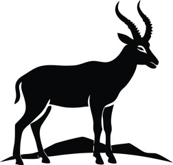 desert addax silhouette vector icon.