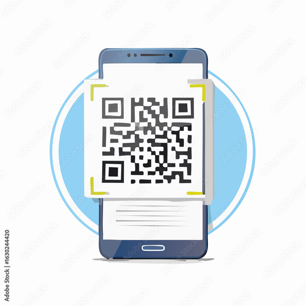 Poster qr code. scanning qr code, barcode with smartphone. contactless payment.