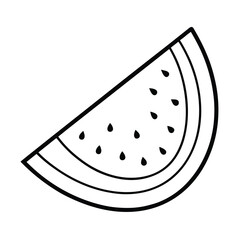 watermelon slice outline vector on white background