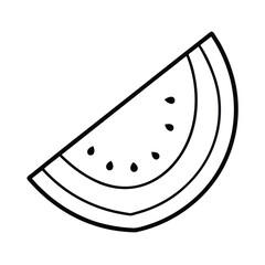 watermelon slice outline vector on white background