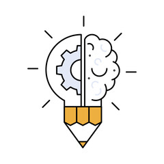 Creativity Icon. Lightbulb, Innovation and Idea Generation. Vector Illustration.