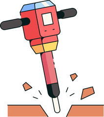 Jackhammer Illustration Icon