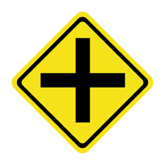 Fototapeta premium warning drivers to prepare for potential cross traffic