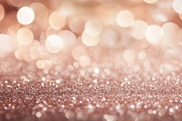 A shimmering rose gold glitter texture background sparkling elegant.