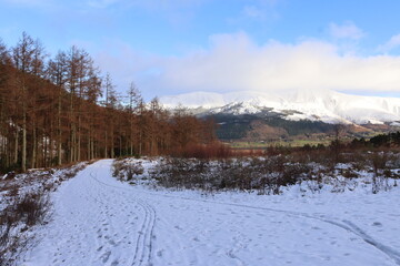Lake district national park. England in winter