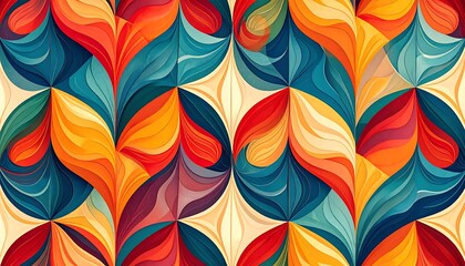 Abstract pattern with vibrant colors and flowing shapes