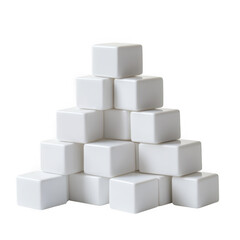 Obraz premium White cubes pyramid isolated on transparent background