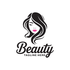 Modern and minimalist vector and abstract logo Unique beauty salon logo