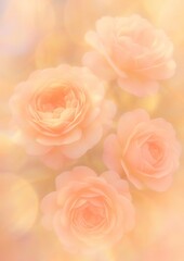 Obraz premium Soft peach roses in bloom.