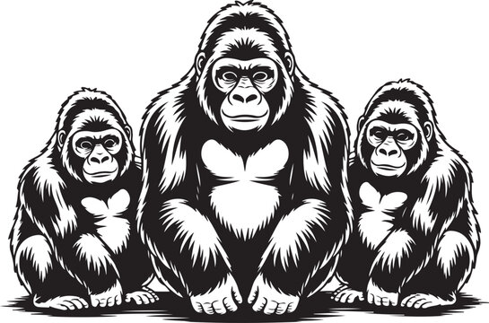 Manky silhouette vector art illustration, Shapes Collection Isolated on White Background