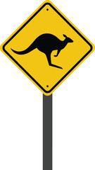 Iconic Australian Symbol, Flat Vector Design for Road Safety, Transparent PNG, EPS, No People