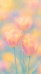 Dreamy pastel tulip blossoms