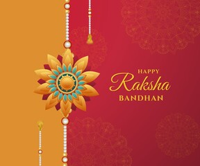 Red and Orange Traditional Happy Raksha Bandhan Instagram Post 