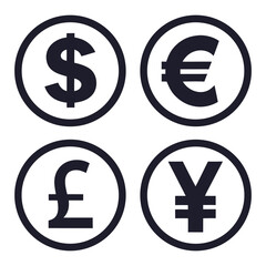 Fototapeta premium Global Currency Symbols Collection international finance