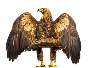 Golden eagle isolated on a white background, a majestic bird of prey