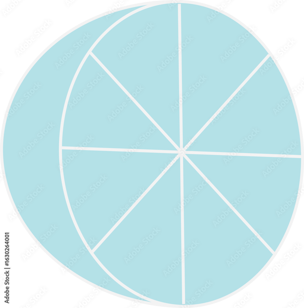 Poster minimalist citrus slice symbol — clean vector design with flawless geometric symmetry.