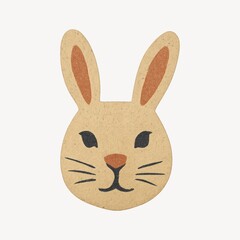 Cute rabbit face illustration.