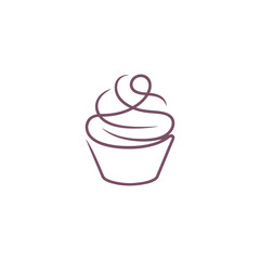 Modern and minimalist vector and abstract logo Unique cup cake logo