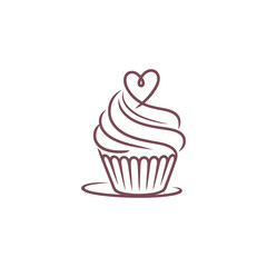 Modern and minimalist vector and abstract logo Unique cup cake logo