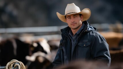 Explore the art of cattle ranch branding with iconic cowboy hats and branding irons.