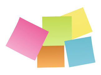 colorful sticky notes on white