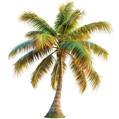 Obraz premium a coconut tree isolated on transparent and white background.