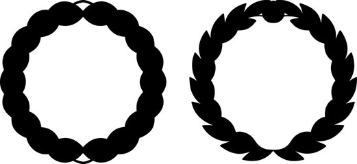 Laurel wreath black silhouette set, Set of laurel wreaths, laurel wreath collections, Vector of laurel wreath, laurel wreath silhouette, laurel wreath isolated on white background