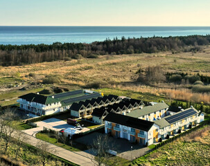 Modern tourist resort overlooking baltic sea near kolobrzeg, poland