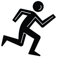 A simple running icon with a person in motion. 