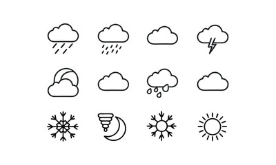 Flat weather icons set