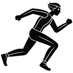 A simple running icon with a person in motion. 