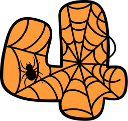 Spider Web Style Letter 4