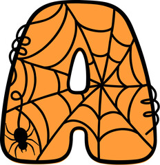 Spider Web Style Letter A