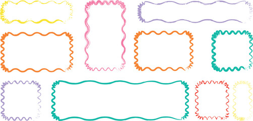 Handcrafted Grunge Backgrounds: A Set of Artistic Painted Square and Rectangular Zigzag Brush Shapes

