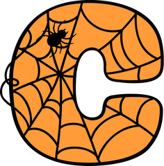 Spider Web Style Letter C