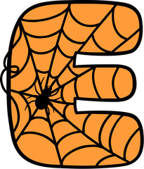 Spider Web Style Letter E
