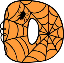 Spider Web Style Letter D