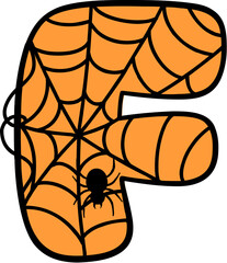 Spider Web Style Letter F