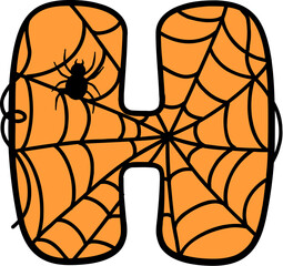  Spider Web Style Letter H