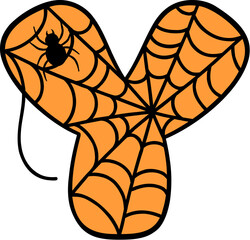 Spider Web Style Letter Y