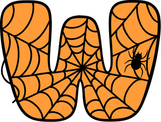 Spider Web Style Letter W
