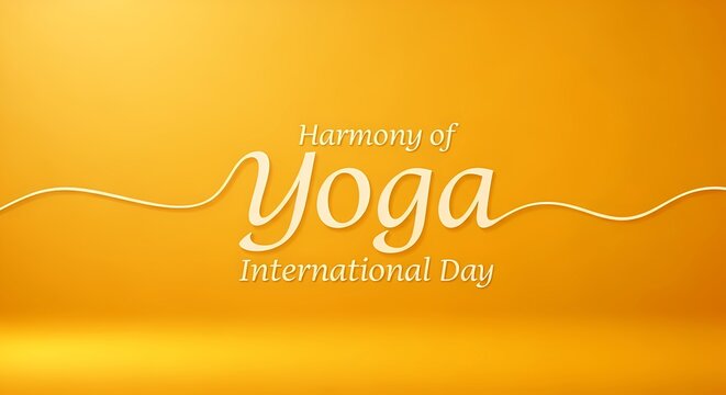 Harmony of yoga on international day celebration with vibrant yellow background for event promotion and awareness