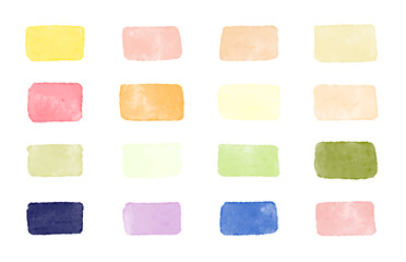 watercolor abstract style square frame background set handdrawn textured design colorful