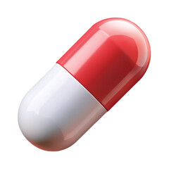 red pills isolated on white background