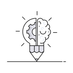 Creativity Icon. Lightbulb, Symbolizing Innovation and Idea Generation. Vector Illustration.